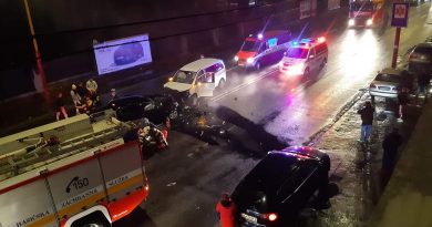 Čelná zrážka dvoch vozidiel v Ružomberku