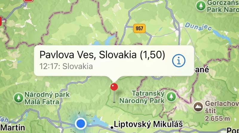 🌍 Slabé zemetrasenie na Liptove 🌍